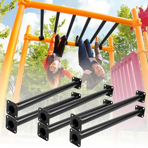 ICokin 6 Pcs 16.5 Black Outdoor Monkey Bars for Playground|