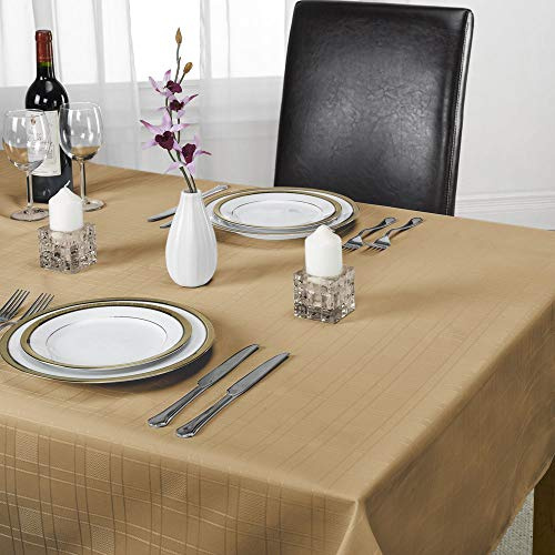 Emma Barclay Chequers - Jacquard Table Cloth in Coffee - 60x84 (152x213cm)
