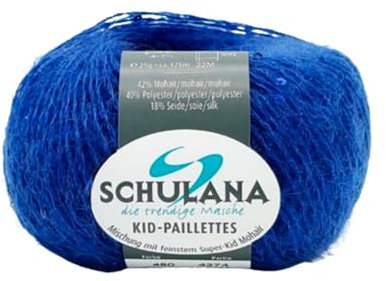 Super Kid Mohair Wolle zum Stricken und Häkeln I 42% Mohair, 40% Polyester & 18% Seide I 25g/ca. 125m Neon-Koralle (Rot) I Kid-Seta Paillettes Garn für Pullover, Stolen, Mützen, Schals und Accessoires