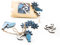 Logbuch-Verlag 24 Streuteile Fische Anker Steuerrad Holz mini Holzfische kleine Streudeko martim Tischdeko Feste blau weiß 3 cm