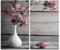 Herdabdeckplatte Abdeckung Ceranfeld Abdeckplatte Schneidebrett 2-Teilig 60x52 Blumen in Vase Rosa Spritzschutz Glasplatte Ceranfeldabdeckung Herdschutz Sicherheitsglas Glasschneidebrett 2x30x52