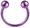 Taffstyle Piercing Hufeisen Horseshoe mit Kugeln Septum Tragus Helix Ohr Nase Lippe Ring Lippenpiercing Nasenpiercing Lila 2,0mm x 12mm x 5mm