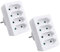ExtraStar 4 Fach Mehrfachsteckdose mit Kindersicherung,Steckdosenadapter,2 Stücke,Max.2300W,weiß