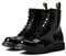 Dr. Martens 26859001, Anfibi Donna, Black Patent Leopard Emboss, 39 EU