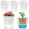 ZOOFOX 4 Pack 7 Inch Self-Watering Planters, Large Clear Plastic Automatic-Watering Plant Pot, Modern Decorative Pot for Indoor Plants, Flowers, Herb, Aloe, Orchid, African Violets and Succulents