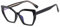 kachawoo TR90 Blue Light Blocking Gläser mit Frühlingsbein Cat Eye Polygon Bunte Rahmen Brillen Mode Rezept OL Eyewear (black)