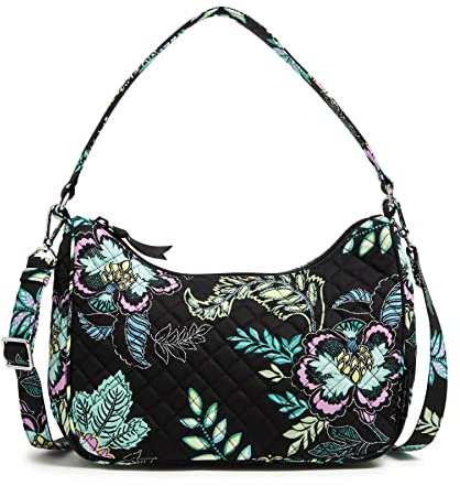 Vera Bradley Damen Frannie Crescent Crossbody Geldbörse Umhängetasche, Island Garden-Recycelte Baumwolle