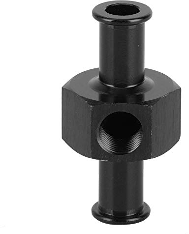 Kraftstoffdruckanzeige,Kraftstoffdruckanzeige,Kraftstoffanzeige,Fuel Nitrous Manometer Adapter Aluminiumlegierung Universal 3 8in Schlauch 1 8in NPT PortBlack (Schwarz)