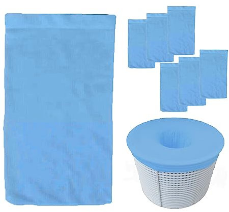 Pool Skimmer Socks Pool Saver Socks Net for Skimmer Basket Fine Mesh Filter Sock Net to Protect Pool Pumps Baskets Skimmers Skim Remove Leaves Hair Debris Blue