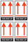 Aufkleber: 150x100 mm, 4 Stück - Kennzeichnung von Versandstücken - Paketorientierung Pfeile - hier oben - this way up - ADR/GHS/DGR/UN