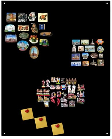 Tableau magnétique en métal noir - Pour salon, cuisine, couloir, chambre d'enfant, bureau - 80 x 50 cm