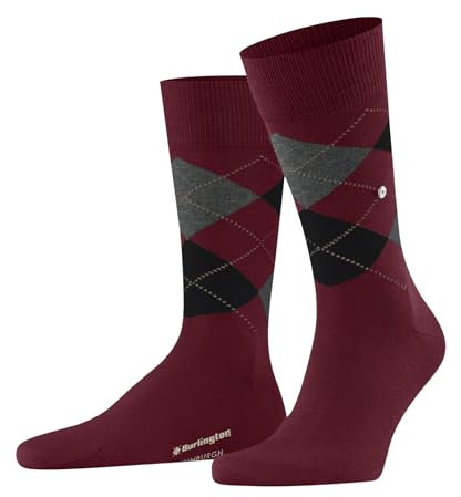 Burlington Herren Socken Edinburgh M SO Wolle gemustert 1 Paar, Rot (Cranberry 8033) neu - umweltfreundlich, 40-46