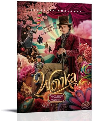 TSNKNP Wonka (2023) Movie Poster Dekorative Malerei Leinwand Wandkunst Wohnzimmer Poster Schlafzimmer Malerei,Wandkunst Bilddruck Moderne Familienzimmer Dekor 12x18inch(30x45cm)