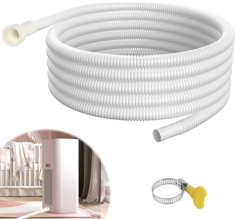 UNIFAMILY Dehumidifier Drain Hose, 6.5Ft, Universal, PVC Rubber, White, 1 Pack, Hardware Components