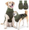 Yanmucy Beruhigender Hundemantel mit Hund Snood 2 in 1 Angstlinderung Verstellbare Angstjacke mit Hunde-Kapuzenpullover Ohrenschützer Relieve Nervöser Hund Weste für Feuerwerk Thunder (Grün, M)