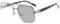 Long Keeper Photochromatisch Sonnenbrille für Herren Damen Retro Metall Quadrat Brille Autofahren GolfR UV400 Schutz (Silber klar)