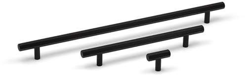 160mm Matt Black Hexagon Bar Handle Brushed Cabinet Cupboard Door Drawer T-Bar Pull