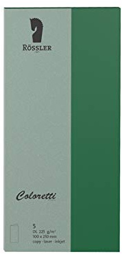Rössler 220703571 - Coloretti Karten, 220 g/m², DIN lang, forest, 5 Stück