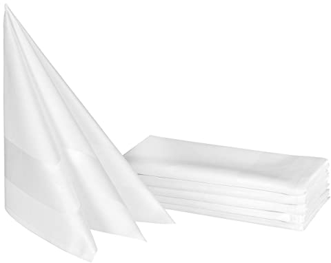 ZOLLNER 6er Set Mundservietten 100% Baumwolle, 50x50 cm, Weiß