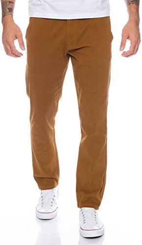 Rock Creek RC-390 Pantalon chino pour homme Coupe droite Chino - Marron - W33