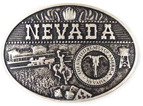 Westernwear-Shop Gürtelschnalle Nevada Silber Gürtelschnalle Gürtelschließe Western Belt Buckle Westerngürtelschnalle Rodeo Vintage Silber