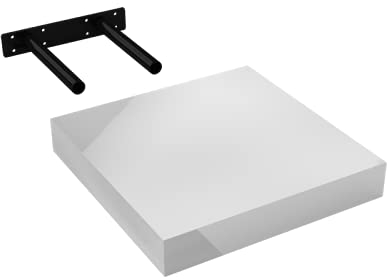 Velano - Regalbrett, Wandregal, Regalboden, Schweberegal, Hängeregal, Regalsysteme - 1 Stück, 23.5x23.5 cm, Weiß Hochglanz - Regale für Küche, Badezimmer, Wohnzimmer, Schlafzimmer - FSG