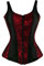 Korsett Corsage Top Damen Corset Bustier Mit Träger Elegant Reißverschluss Burlesque Rot M