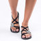 Femmes Grande Taille Roman Été Sandales Explosion Couleur Correspondant Corde Noeud Plage Orteil Sandales