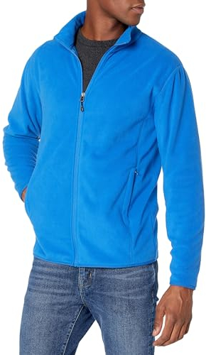 Amazon Essentials Herren Fleecejacke mit durchgehendem Reißverschluss (in Big und Tall erhältlich), Kobaltblau, L