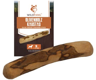 Wildfang Legno di Ulivo per Cani e Cuccioli - Masticativi Naturali Lunga Durata, Bastoncini per Pulizia Denti, Giochi Resistenti, Osso di Legno Antitartaro, Ipoallergenico - S