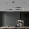 Pendelleuchte LED Esstisch Lampe Mit Fernbedienung Hängeleuchte Dimmbar Höhenverstellbar Kronleuchter Wohnzimmer Pendellampe Metall Ring Acryl Deckenleuchte Esszimmer Hängelampe Küchen,Schwarz,2 rings