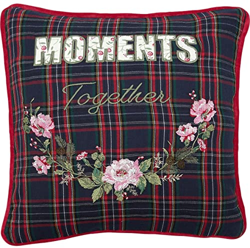 Greengate COTCUS40EDAM2502 Dagmar Kissenhülle Moments Blue mit Stick 40x40cm (1 Stück)