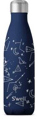 S'well Original Water Bottle, Midnight Sky, 500ml, Vacuum Insulated Bottle Keeps Drinks Cold and Hot, BPA-Free Stainless Steel Leak Proof On the Go Hydration