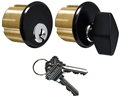 AIsecure Türschloss, Einsteckzylinder, Messing, kommerzieller Türschloss, Ersatz mit SC-Schlüsseln, Drehknopf für Aluminiumtüren