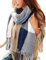 Tuopuda Damen Plaid Dreieckschal Winter, Pashmina Schal Weiche Quaste Wickeltuch Weihnachtsgeschenke Für Adventskalender, Blau + Weiß, Einheitsgröße