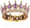 Barocke Diademe Brautkrone Kristallkönigin Krone Volles Rundes Diadem Funkelnd Lila Strass Prinzessin Karneval Kopfschmuck Schmuck für Halloween Kostüm Hochzeit Prom Geburtstag Festzug Party Stirnband