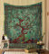 Grün Wandteppich für Schlafzimmer, klein Leben des Baumes Wandbehang, Wandteppiche, grüne Indische Baumwolle, Strandüberwurf, Boho-Bohemian-Hippie-Decke für Zuhause, Wohnzimmer, Dekoration - 76X101 cm