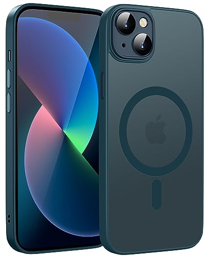 KPPIT Magnetic für iPhone 13 Hülle für Magsafe, Handyhülle für iPhone 13 mit Magsafe Anti-Fingerabdruck-Schutzhülle Mattiert Durchscheinende - Dunkel Blau