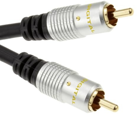 Black Single 1x RCA Phono Male to Male 1.5m 3m 5m 10m Audio Video OFC Speaker Cable (5 Metre)