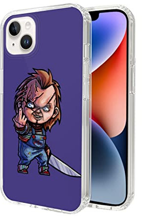 EWINRU Phone Case Horror Compatible with iPhone 15 14 13 12 11 Pro Max Funny Film Scary Mini X/Xs XR XS Max Ray Play Lee SE 2022/2020/7/8/6/6s Killer Doll Plus Case Clear