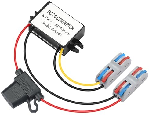 MZHOU Convertisseur de tension CC 12V/24V/36V/48V/60V vers 5V 3A 15W DC 10V-60V Convertisseur 5V avec bloc de bornes, sécurisé, étanche, protection contre les courts-circuits et les…