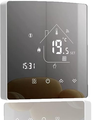 Termostato WiFi per Caldaia a Gas/riscaldamento ad acqua,Termostato intelligente Schermo LCD Touch Button Retroilluminato Programmabile con Alexa e Telefono APP (Aggiornato)