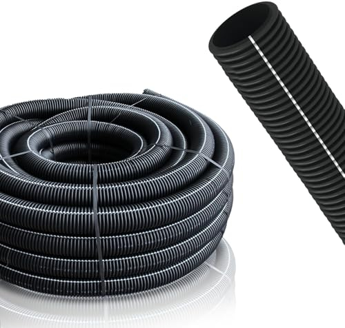 METEOFLEX Protect XL Leerrohr innen glatt 450N mit Muffe mit Einzughilfe M40 / M50 / M63 aus HDPE - Wellrohr für Erdreich, Erdverlegung, Außenbereich etc. (M63-25m)