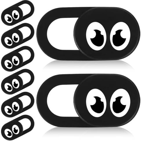 8PCS Webcam Cover Slide, Laptop Camera Cover Ultra Thin Laptop Camera Cover, Phone Computer Camera Cover Slide Web Cam Privacy Cover Camera Blocker for Pc Tablet Cell Phone Desktops Black
