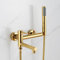 DJHFHCS Bath Shower Mixer Tap Wall Mounted Gold 90 Swivel Tap Single Lever Bath Tap Shower Head and Hose Set for Bath Taps enterprise