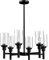 LUVODI Industrial Black Hanging Chandelier: 6-Light Farmhouse Pendant Lights Fixture Ceiling Lamp Rustic Candle Chandelier for Kitchen Island, Dining Room, Living Room