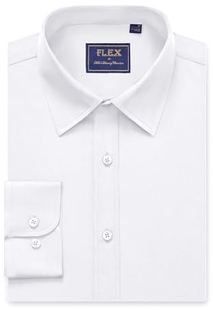 siliteelon White Shirt Men Long Sleeve Smart Casual Stretch Business Shirts
