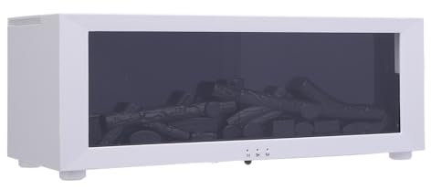 Umidificatore per Caminetto con, Caminetto 3D con per Aromaterapia, Orologio Simulativo per la Casa (WHITE)