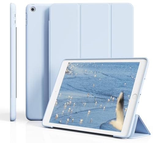 ZOPSGYU Coque pour iPad 9{^>e<^} génération 2021/iPad 8{^>e<^} génération 2020/7{^>e<^} génération 2019 10,2, dos en TPU souple, coque de protection fine et intelligente avec support à trois volets