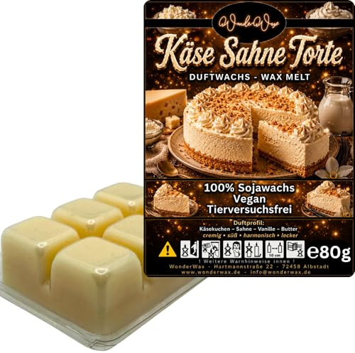 WonderWax® Duftriegel 6 x Duftwachs Würfel Weiß Käse Sahne Torte | Farbe: Weiß | Raumduft für Duftlampen, Wax Melt, Sojawachs, Indoor Duftöl Wachs schmelzen für Aromalampe
